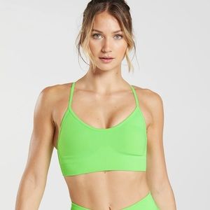 GymShark Lime Green Seamless Sports Bra - Small
